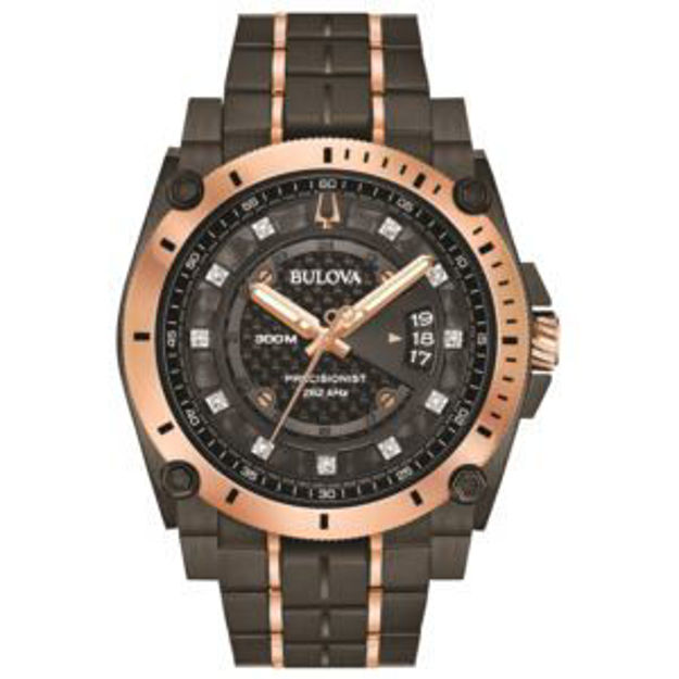 Picture of Mens Precisionist Gry & Rse Gld Diamond Watch Blk/Gry Dial