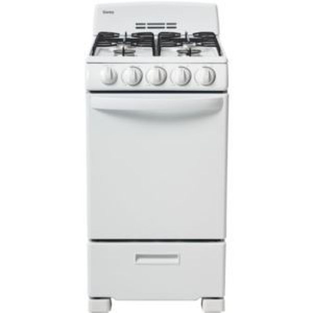 Picture of 20-In. Gas Range with Sealed Burners, Electric Ignition and 2.3-Cu. Ft. Oven Capacity in White