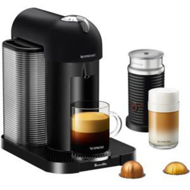 Picture of Nespresso Vertuo Coffee & Espresso Single-Serve Machine in Black and Aeroccino Milk Frother in Black