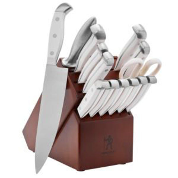 Picture of Statement 15pc Knife Block Set w/ White Handles