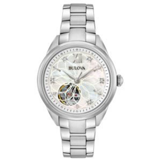 Picture of Ladies' Classic Sutton Silver-Tone Stainless Steel Diamond Watch MOP Dial