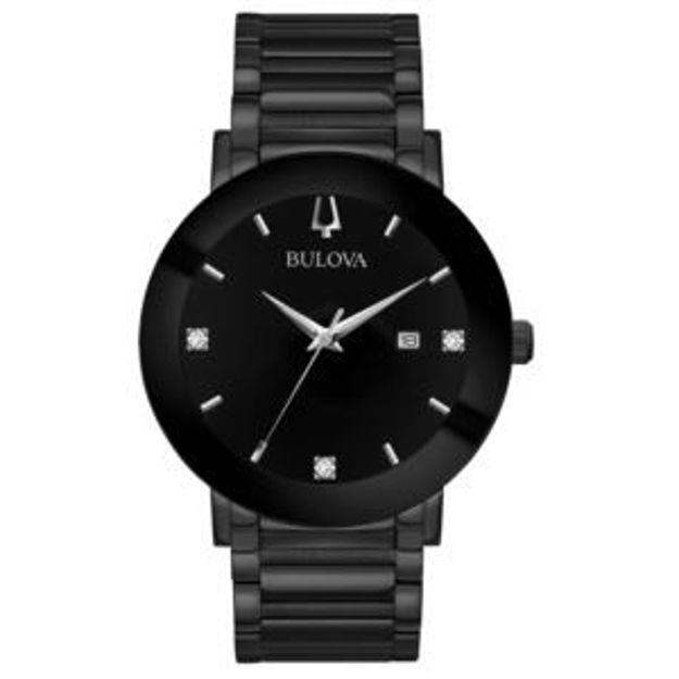 Picture of Men's Futuro Diamond Black IP Stainless Steel Watch Black Dial