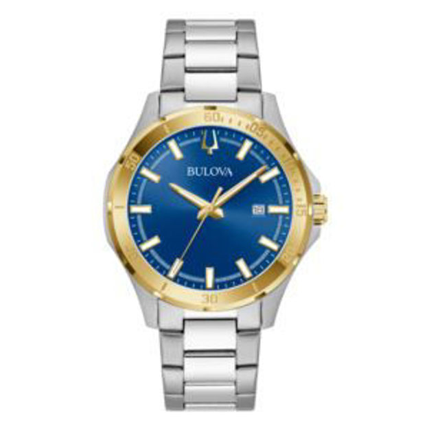 Picture of Mens Corporate Collection Gold & Silver-Tone Stainless Steel Watch Blue Dial