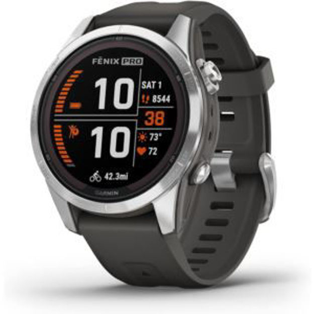 Picture of fenix 7S Pro - Solar Edition, Silver with Graphite Band