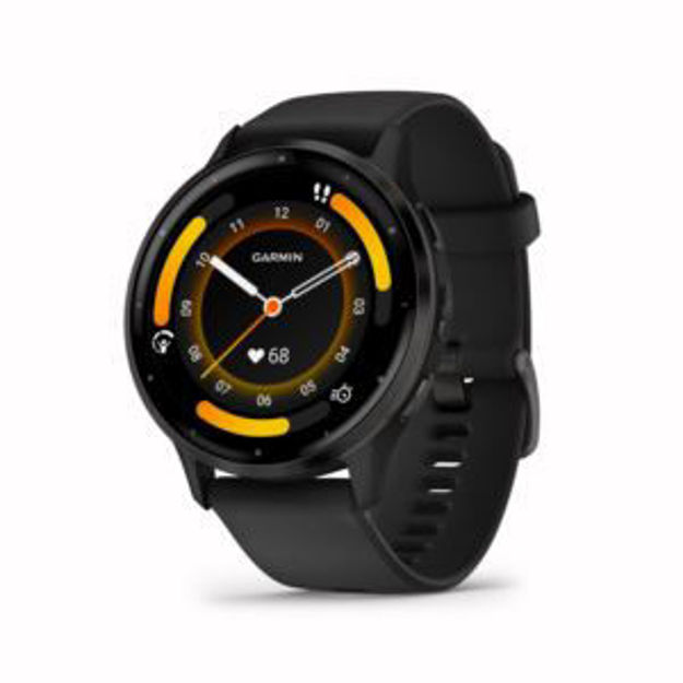 Picture of Garmin Venu 3, Slate Stainless Steel Bezel with Black Case and Silicone Band