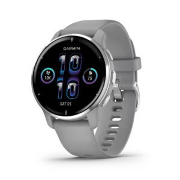 Picture of Venu 2 Plus, Silver Stainless Steel Bezel/Powder Gray silicone band