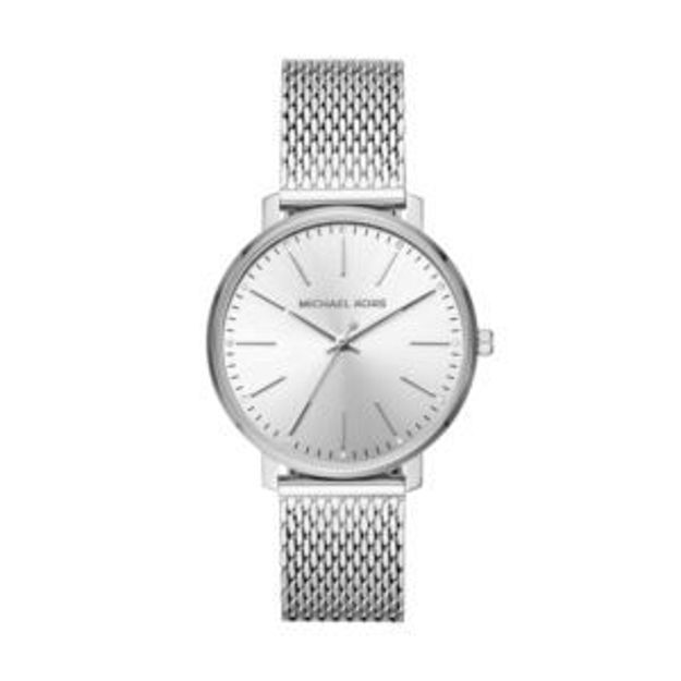 Picture of Ladies Pyper Silver-Tone Crystal Accent Mesh Watch Silver Dial