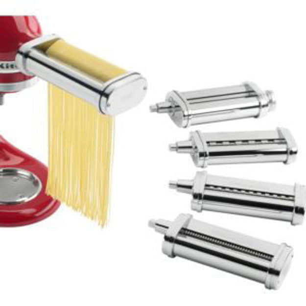 Picture of 5-PC. Pasta Deluxe Set for KitchenAid Stand Mixers - Pasta Roller w/ Cutters for Spaghetti, Fettucci