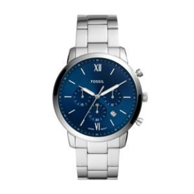 Picture of Men's Neutra Chronograph Silver-Tone Stainless Steel Watch Blue Dial