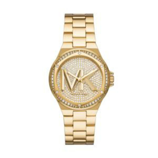 Picture of Ladies Lennox Gold-Tone Stainless Steel Crystal Watch Pave Crystal Dial