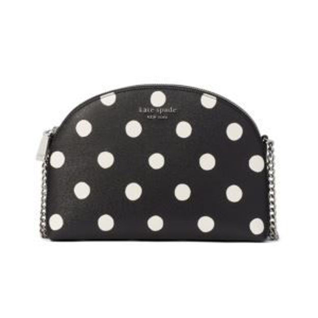 Picture of Morgan Sunshine Dot Printed Pvc Double Zip Dome Crossbody - Black Multi