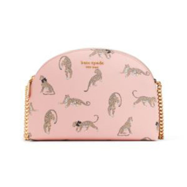 Picture of Morgan Leopard Double Zip Dome Crossbody - Pink