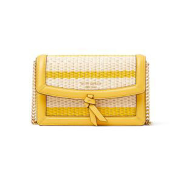 Picture of Knott Striped Straw Flap Crossbody - Morning Light