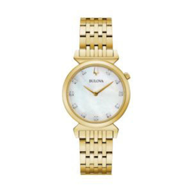 Picture of Ladies' Regatta Diamond Gold-Tone Stainless Steel Watch MOP Dial