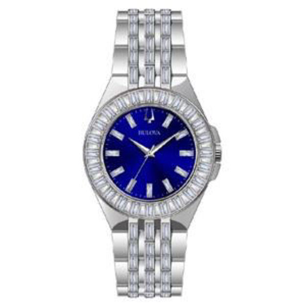 Picture of Ladies  Phantom Crystal Silver-Tone Stainless Steel Watch Blue Dial