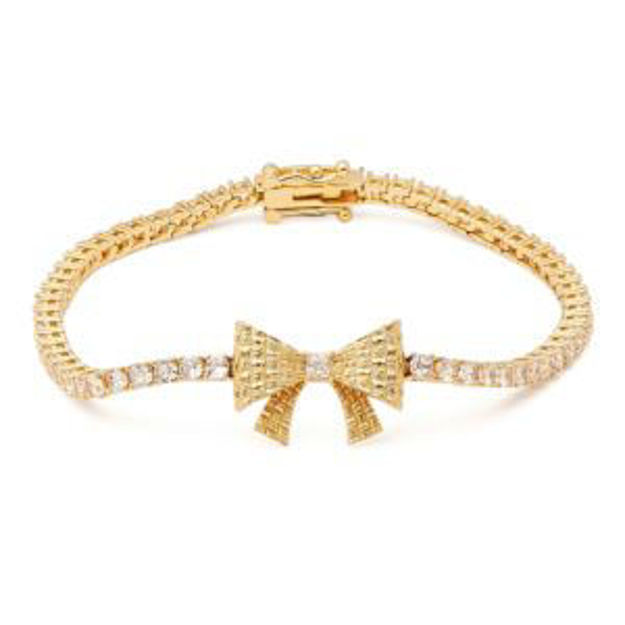 Picture of Wrapped In A Bow Tennis Bracelet - Clear/Gold