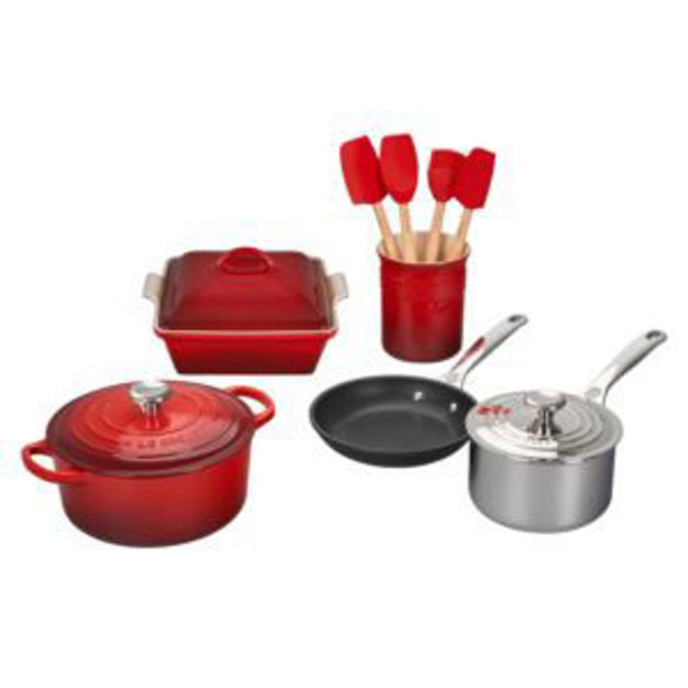 Picture of 12pc Mixed Material Kitchen & Cookware Set Cerise