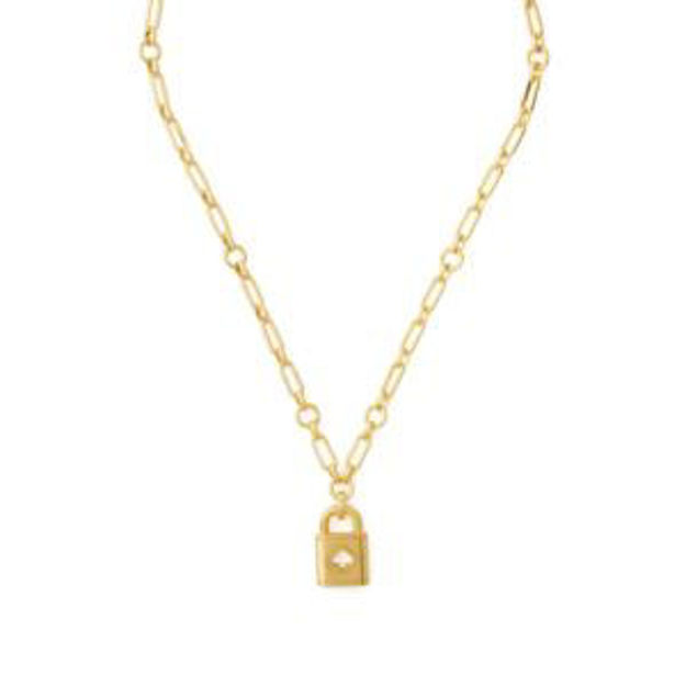 Picture of Lock and Spade Lock Pendant - Gold