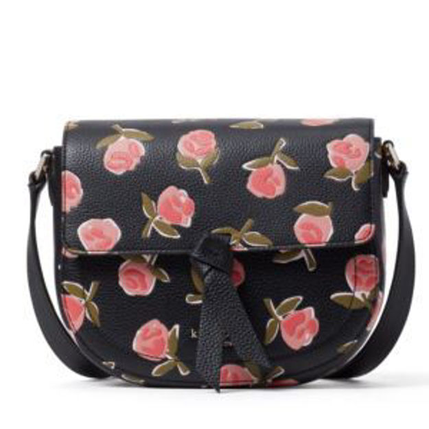 Picture of Knott Ditsy Rose Saddle Bag - Black Multi