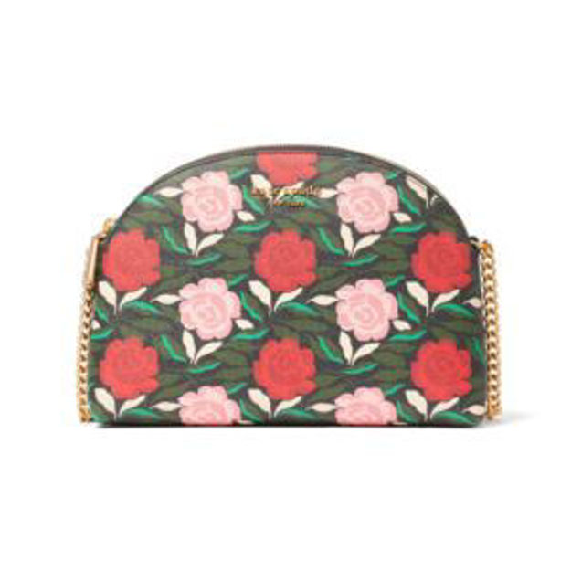 Picture of Morgan Garden Rose Double Zip Dome Crossbody - Black Multi