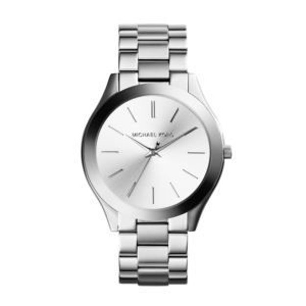 Picture of Ladies Slim Runway Silver-Tone Stainless Steel Watch Silver Dial