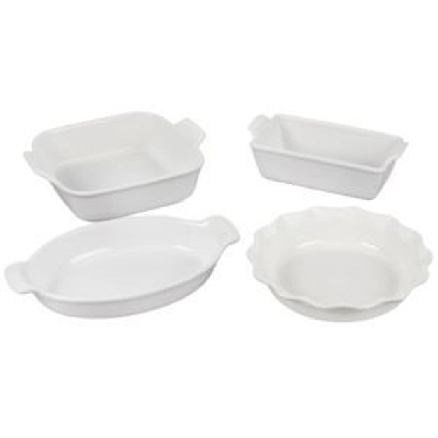 Picture of 4pc Heritage Stoneware Bakeware Set White