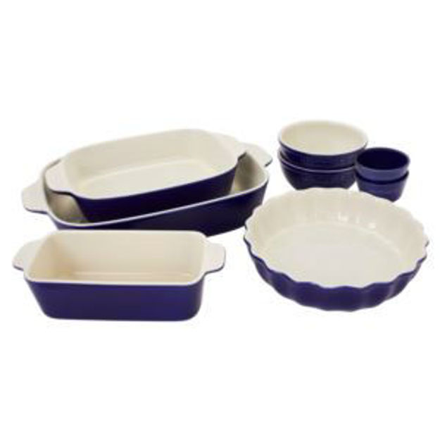 Picture of 8pc Ceramic Mixed Bakeware & Serving Set Dark Blue