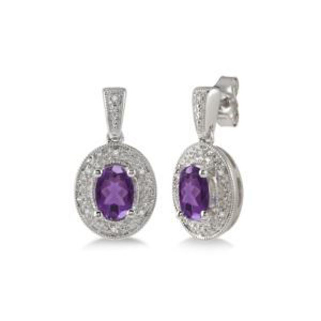 Picture of Amethyst & Diamond Earrings