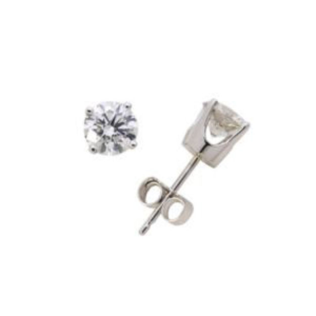 Picture of 14k White Gold Diamond Solitaire Earrings 1.00twt
