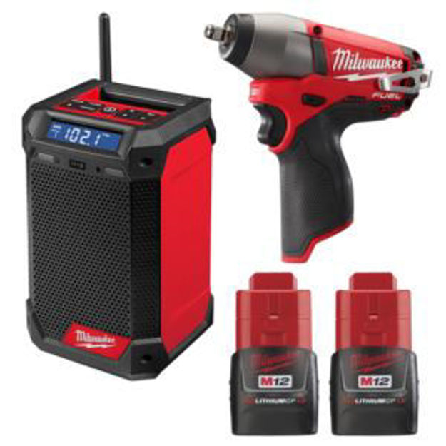 Picture of M12 FUEL 3/8" Impact Wrench w/ Radio + Charger & 2 Battery Packs