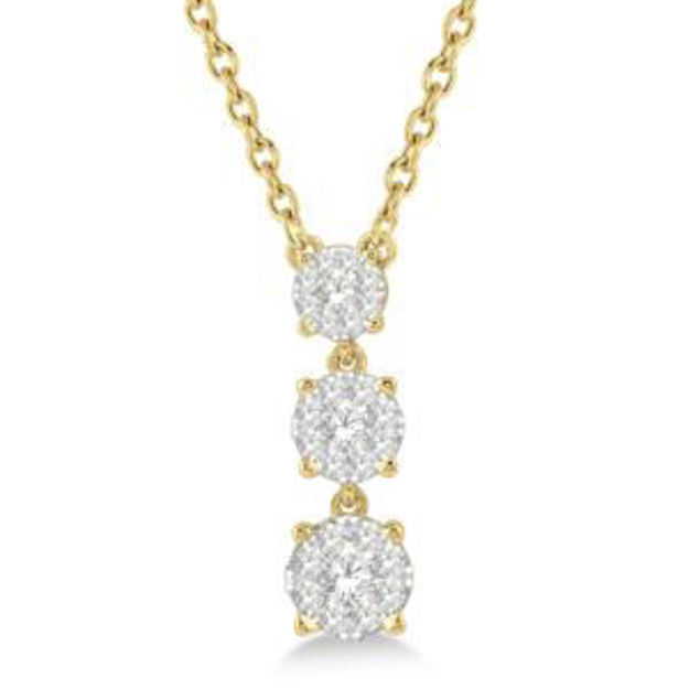 Picture of Three Cluster .33twt Diamond Necklace