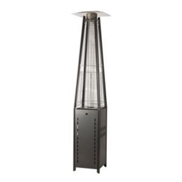 Picture of Square Pyramid Flame Patio Heater Hammered Platinum