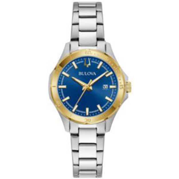 Picture of Ladies Corporate Collection Gold & Silver-Tone Stainless Steel Watch Blue Dial