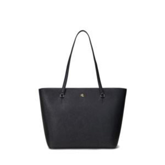 Picture of Crosshatch Leather Medium Karly Shopper Tote Black