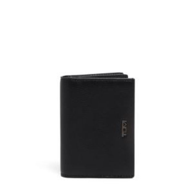 Picture of Nassau Gusseted Card Case- Black Texture Leather