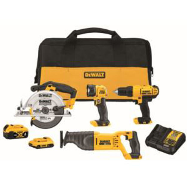 Picture of 20V MAX Cordless 4-Tool Combo Kit - Drill Circular Saw Recip Saw Worklight