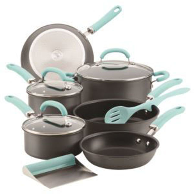 Picture of Create Delicious 11pc Hard Anodized Nonstick Cookware Light Blue