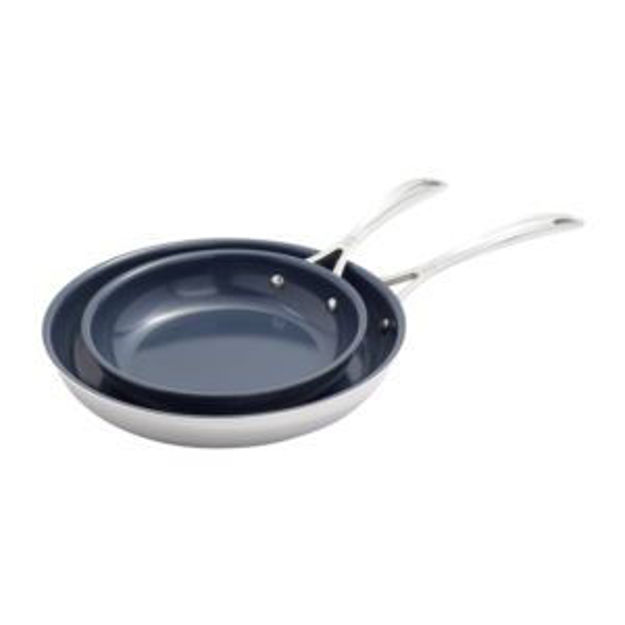 Picture of Clad CFX 2pc Stainless Steel Nonstick Ceramic Fry Pan Set