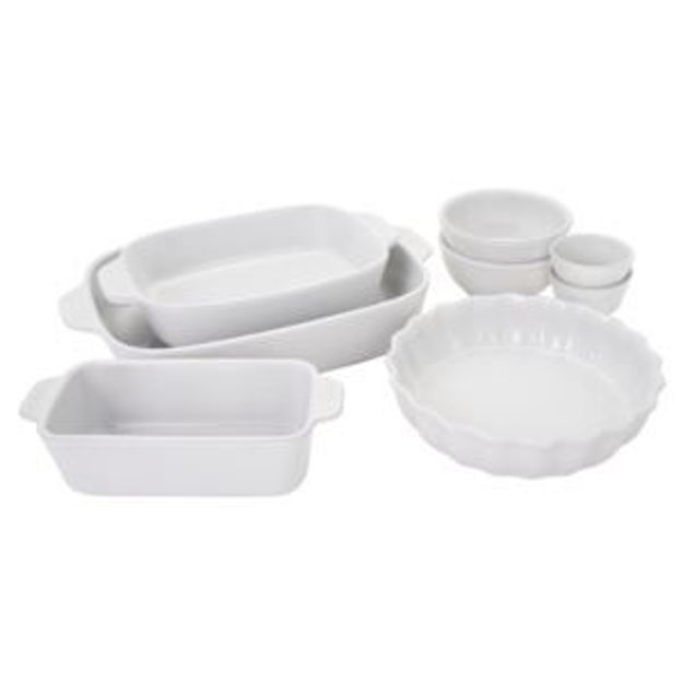 Picture of 8pc Ceramic Mixed Bakeware & Serving Set White