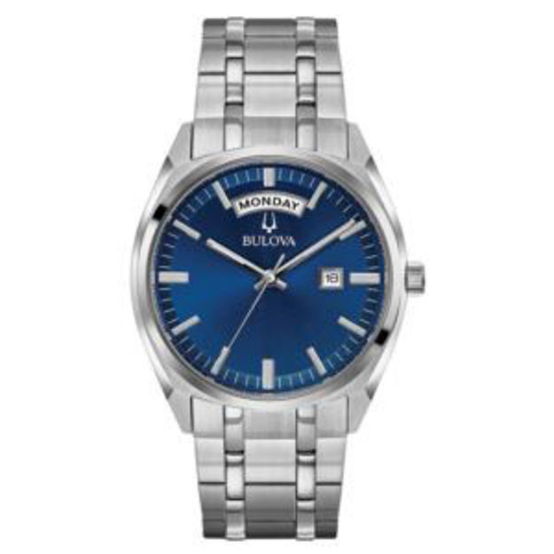 Picture of Mens Surveyor Classic Silver-Tone Stainless Steel Watch Blue Dial