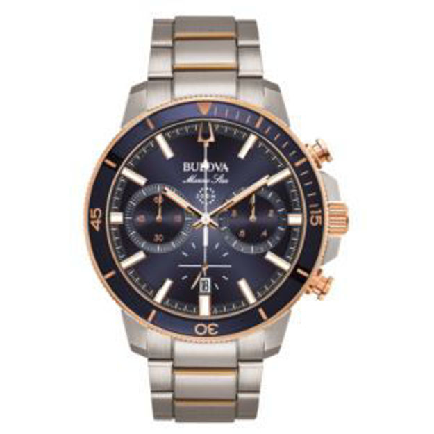 Picture of Mens Marine Star Chronograph Silver-Tone Watch Blue Dial
