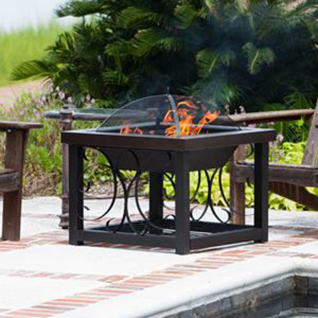 Picture of Hammertone Bronze Finish Cocktail Table Fire Pit