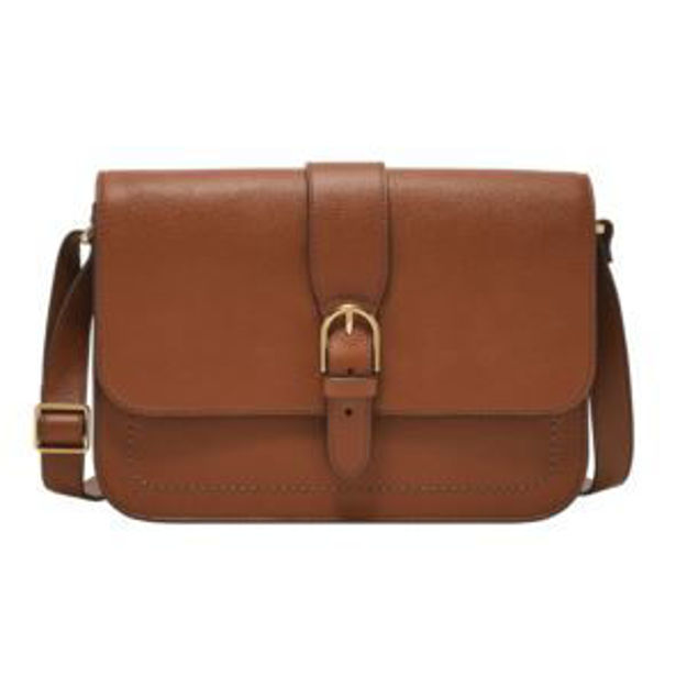 Picture of Zoey Large Leather Flap Crossbody Brown
