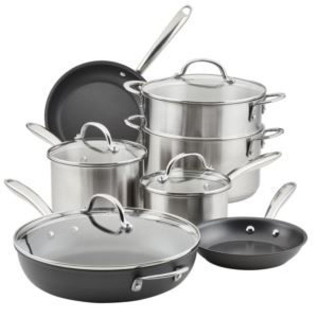 Picture of Professional 11pc Hard Anodized Nonstick & Induction Stainless Steel Cookware