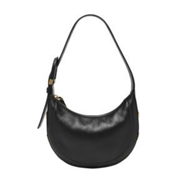 Picture of Harwell Small Leather Hobo Crescent Bag Black