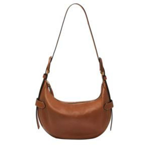 Picture of Harwell Large Leather Hobo Crescent Bag Brown