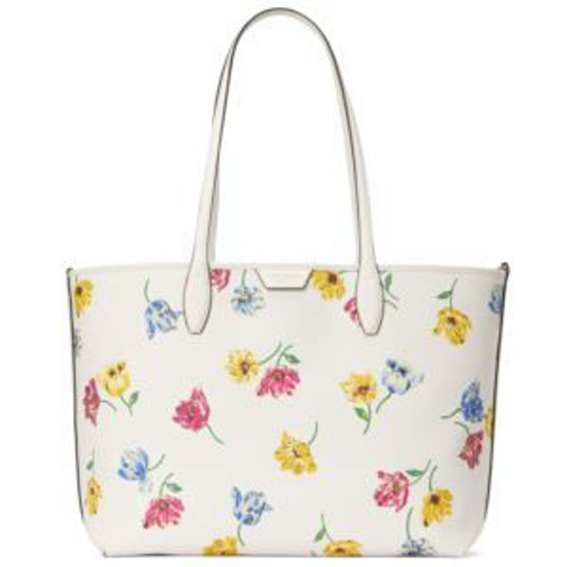 Picture of Sutton Tulip Toss Printed PVC Medium Tote - Cream Multi