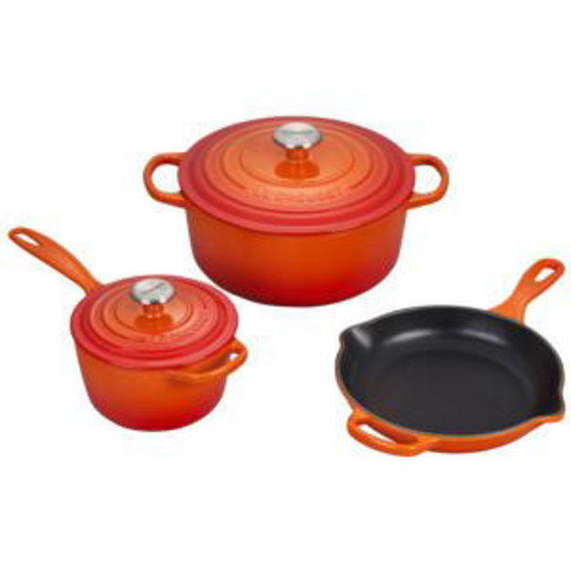 Picture of 5pc Signature Cast Iron Cookware Set Flame