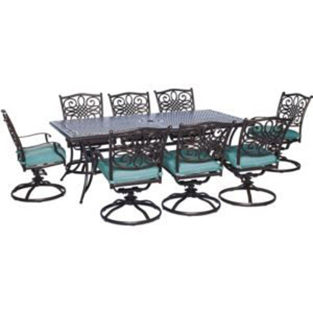 Picture of Traditions 9-Piece Dining Set in Blue