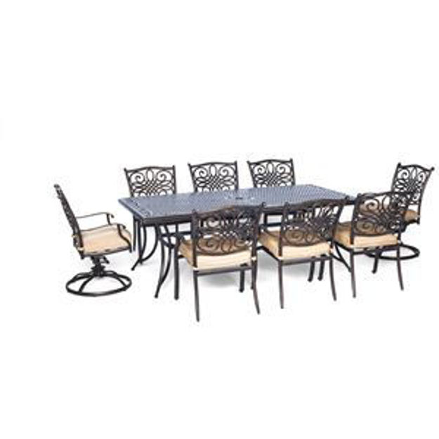 Picture of Traditions 9-Piece Dining Set with Six Dining Chairs, Two Swivel Rockers and an Extra-Long Dining Ta